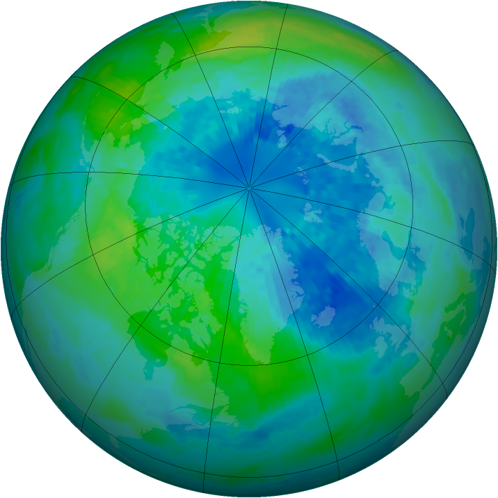 Arctic ozone map for 29 September 2004